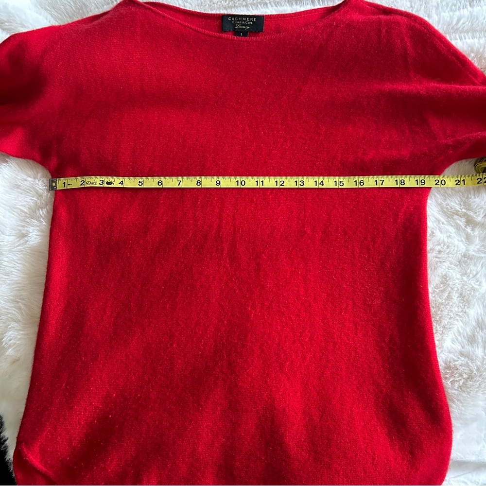 Charter Club Red Cashmere Boat Neck Swester, S - Picture 7 of 8